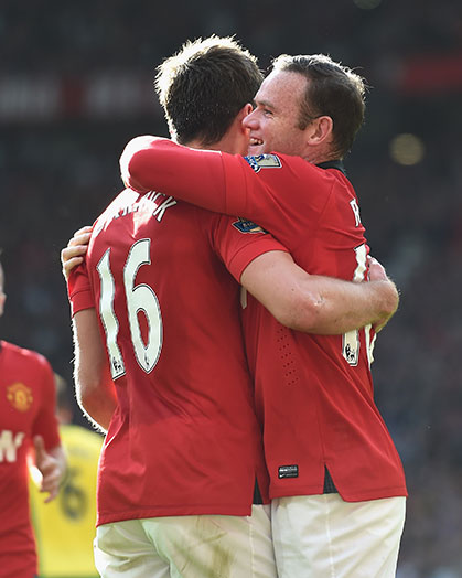 منچستر یونایتد|جشن منچستری ها بعد از گلزنی مقابل نوریچ.