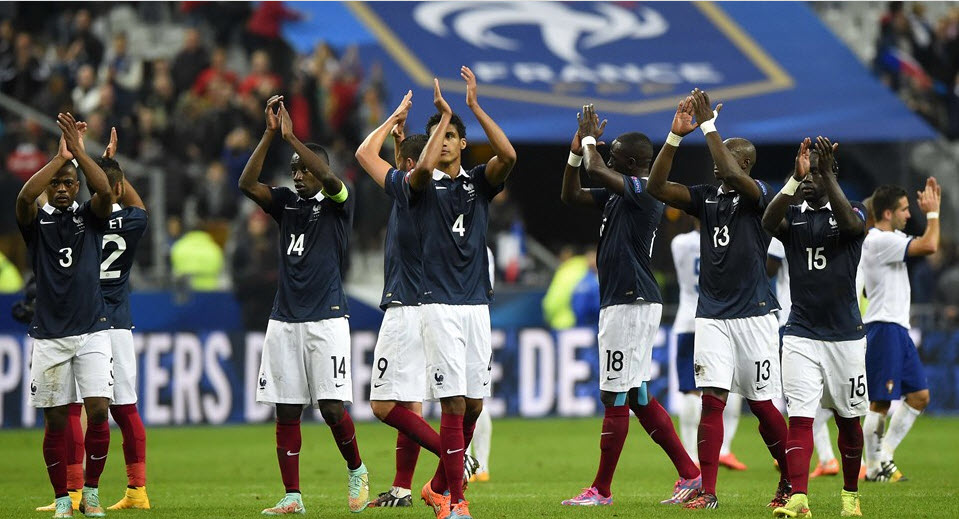 بازیکنان فرانسه بعد از پیروزی مقابل پرتغال|فرانسه 2-1 پرتغال / دیدار دوستانه