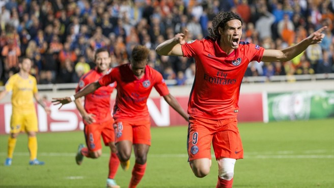 ادینسون کاوانی|آپوئل 0 - 1 پاریس سن ژرمن / لیگ قهرمانان