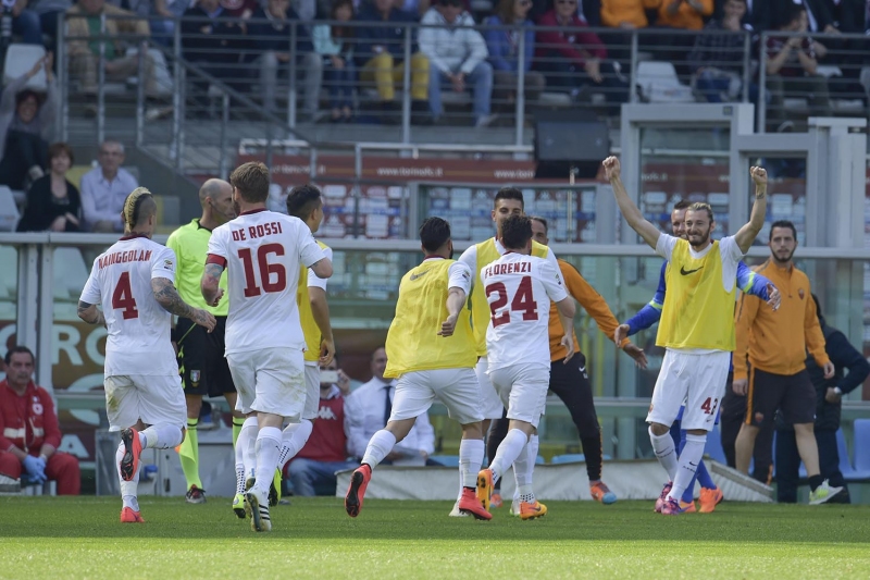 شادی بازیکنان رم|تورینو 1 - 1 رم / سری آ