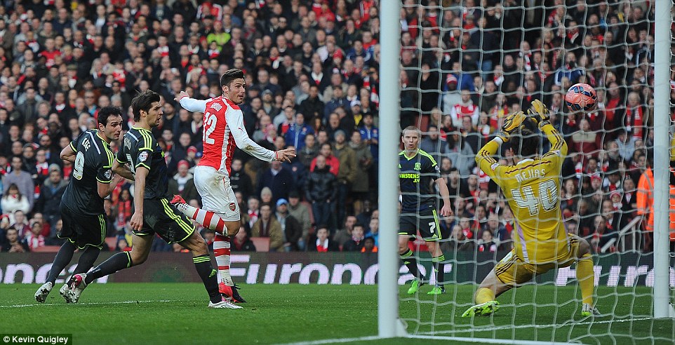 اليوير ژیرود|آرسنال 2 - 0 میدِلزبورو / جام حذفی