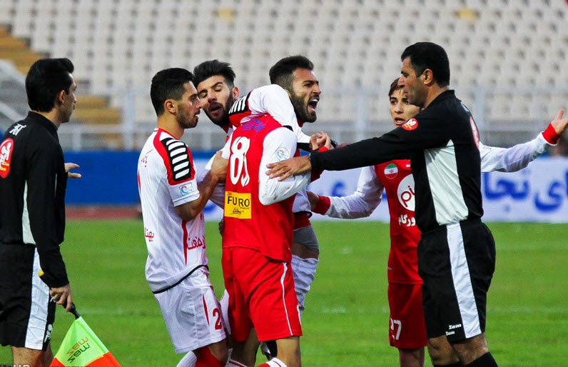 درگیری بین بازیکنان دو تیم|تراکتورسازی تبریز 1 - 0 پرسپولیس تهران / لیگ برتر