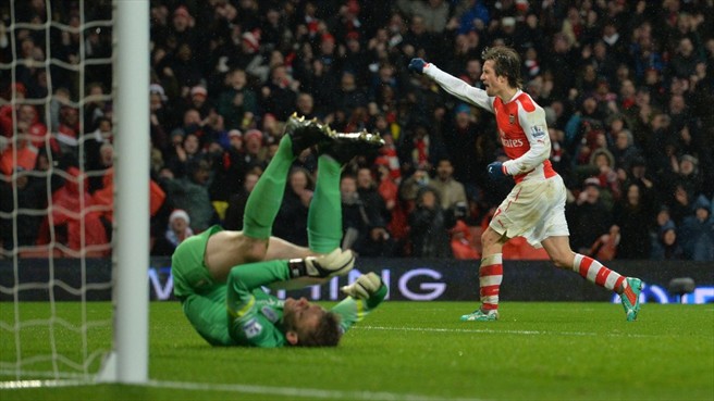 توماس روسیچکی|آرسنال 2 - 1 کوئینز پارک رنجرز / لیگ جزیره