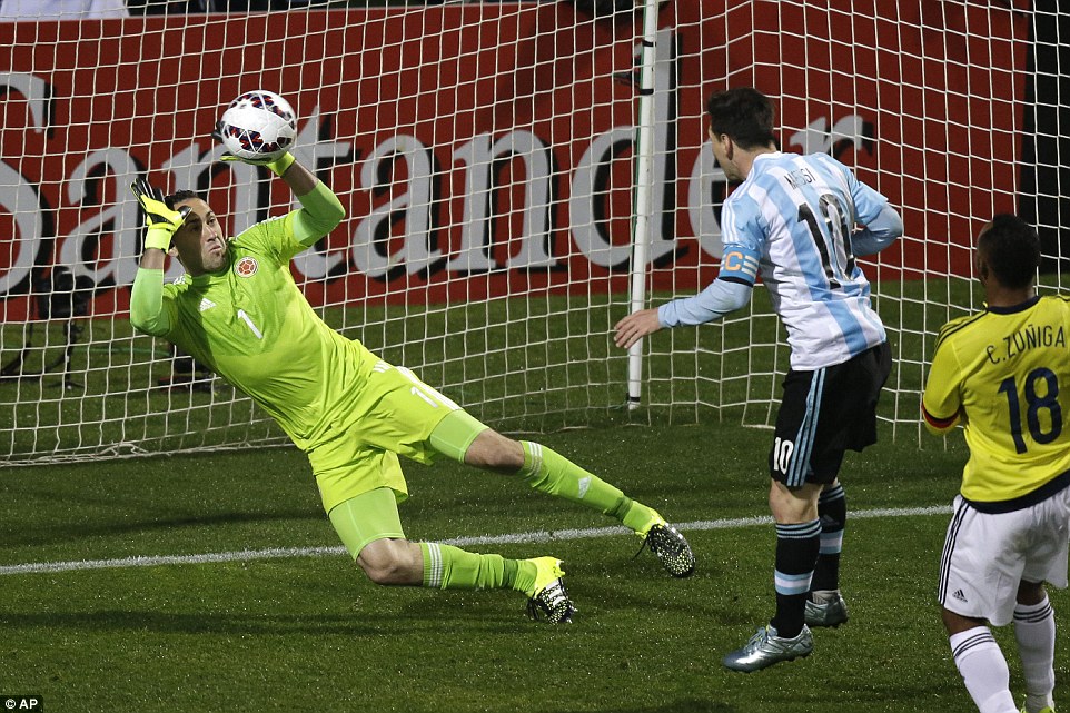 دیوید اوسپینا|آرژانتین 0 (5) - (4) 0 کلمبیا / کوپا آمریکا