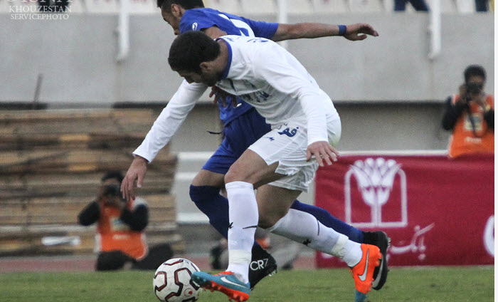 برخورد دو بازیکن|استقلال خوزستان 4 - 4 استقلال تهران / لیگ برتر