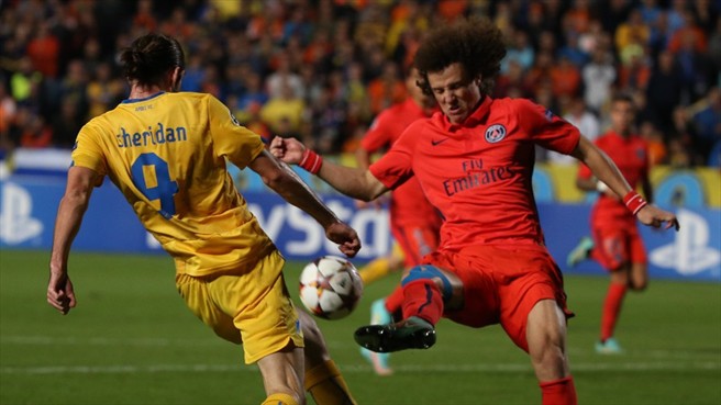 داوید لوئیز|آپوئل 0 - 1 پاریس سن ژرمن / لیگ قهرمانان