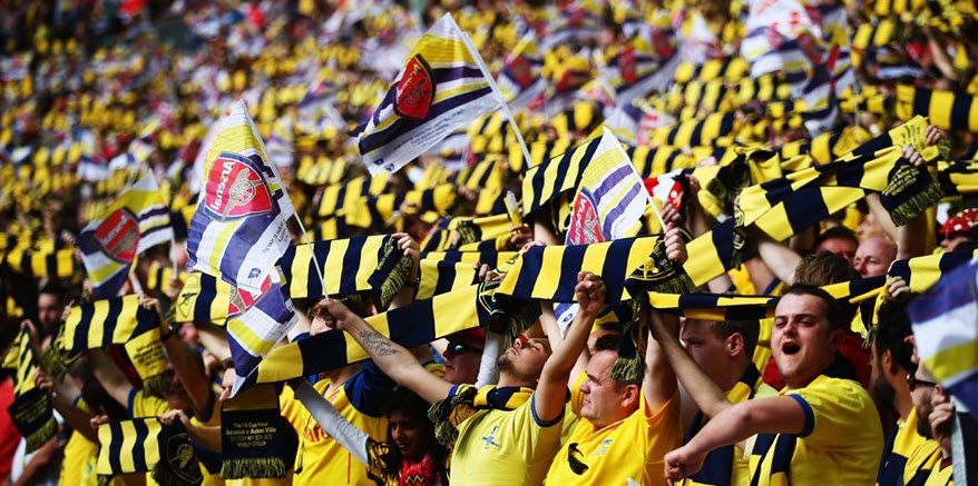 شادی هواداران آرسنال|آرسنال 4 - 0 آستون ویلا / جام حذفی