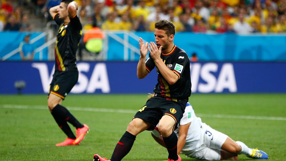 درایس مارتنس|عکس العمل درایس مارتنس از بلژیک در بازی مقابل کره.