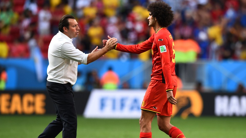 مارک ویلموتس - مروان فلینی|خوش و بش سرمربی بلژیک ، مارک ویلموتس با مروان فلینی.