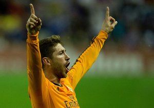 سرخیو راموس|خوشحالی سرجیو راموس بعد از باز کردن دروازه وایادولید