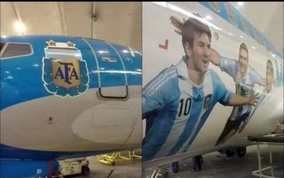 رونمایی از هواپیمای تیم ملی فوتبال آرژانتین+عکس