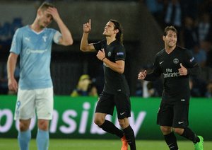 ادینسون کاوانی|پاریس سن ژرمن 2 - 0 مالمو / لیگ قهرمانان