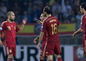 شادی بازیکنان اسپانیا