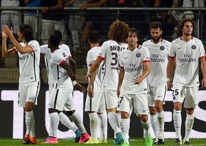 شادی بازیکنان پی اس جی|مون پليه 0 - 1 پاریس سن ژرمن / لوشامپیونه