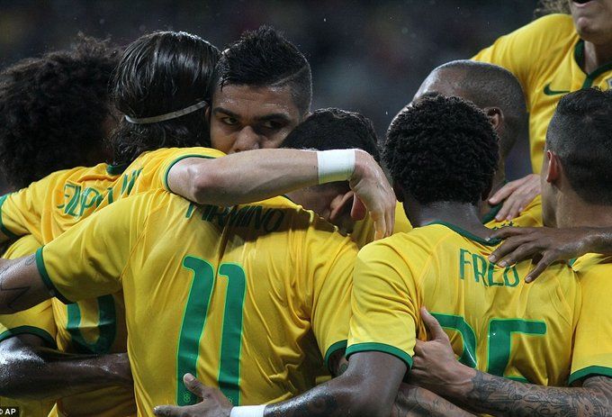 شادی بازیکنان برزیل