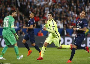 لوئیس سوارز|پاریس سن ژرمن 1 - 3 بارسلونا / لیگ قهرمانان