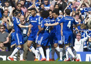 شادی بازیکنان چلسی|چلسی 1 - 1 لیورپول / لیگ جزیره