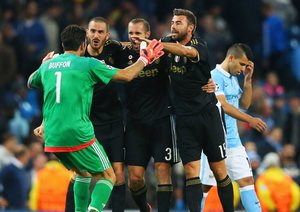 شادی بازیکنان یوونتوس|منچستر سیتی 1 - 2 یوونتوس / لیگ قهرمانان