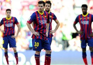 لیونل مسی|چهره ناراحت بازیکنان بارسا بعد از کساوی کردن بازی