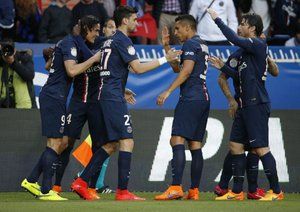 شادی بازیکنان پی اس جی|پاریس سن ژرمن 6 - 0 گوینگام / لوشامپیونه