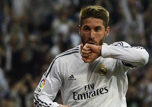 سرخیو راموس|خوشحالی راموس بعد از گلزنی مقابل والنسیا از نمایی دیگر