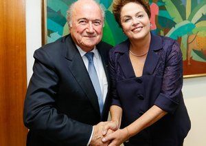 سر بلاتر|ملاقات سر بلاتر با رییس جمهور برزیل