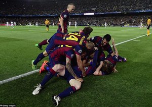 شادی بازیکنان بارسا