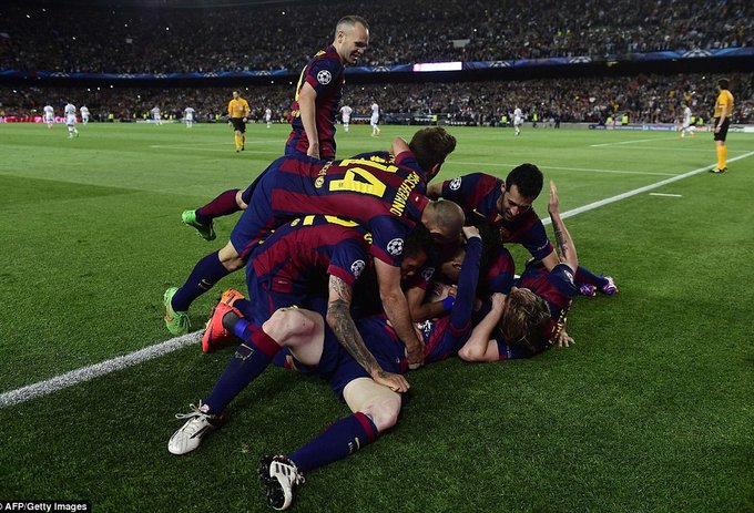 شادی بازیکنان بارسا