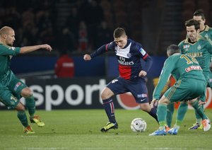 پاریس سن ژرمن 2-1 سنت اتین/جام حذفی