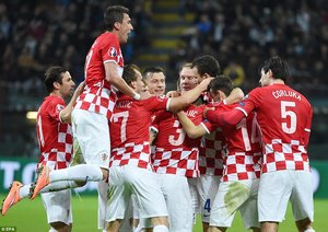 شادی بازیکنان کرواسی