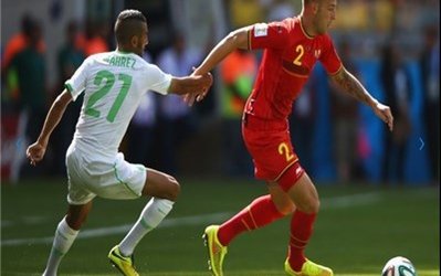 پیروزی یک بر صفر الجزایر مقابل بلژیک در نیمه نخست