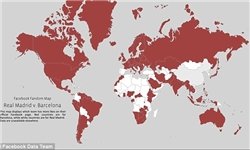 پراکندگی هواداران رئال و بارسا روی نقشه جهان