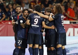 شادی بازیکنان پی اس جی|موناکو 0 - 3 پاریس سن ژرمن / لوشامپیونه