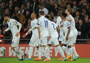 شادی بازیکنان انگلستان|انگلستان 3 - 1 اسلوونی / مقدماتی جام ملت های اروپا