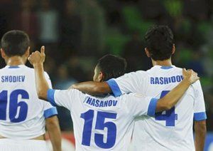 شادمانی بازیکنان ازبکستان|ازبکستان 3 - 1 عربستان / جام ملت های آسیا 2015