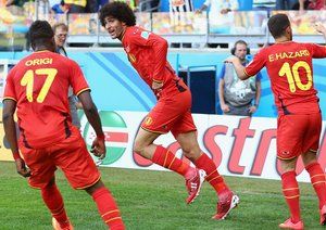 مروان فلااینی|شادمانی فلاینی بعد از باز کردن دروازه الجزایر .