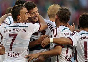 رابرت لواندوفسکی - ريبری|شادی رابرت لواندوفسکی از بایرن ، بعد از باز کردن دروازه حریف.