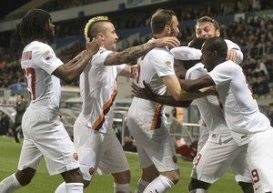 شادی بازیکنان رم|ساسوئولو 0 - 3 رم / سری آ