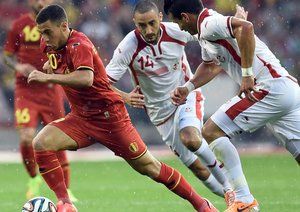 ادن هازِرد|عکس العمل هازارد در جریان بازی مقابل تونس.