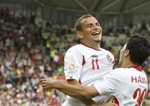 شادی بازیکنان اردن|فلسطین 1 - 5 اردن / جام ملت های آسیا 2015