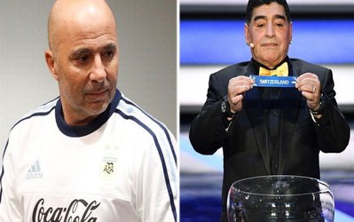 رجزخوانی مارادونا و سامپائولی برای یکدیگر در مراسم قرعه‌کشی جام جهانی ۲۰۱۸ روسیه