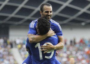 فرانسسک فابرگاس - کاستا|شادمانی دیگو کاستا بعد از باز کردن دروازه حریف.