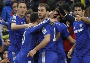 شادمانی بازیکنان چلسی