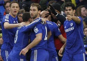 شادمانی بازیکنان چلسی|چلسی 2 - 0 نیوکاسل / لیگ جزیره