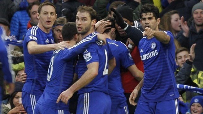 شادمانی بازیکنان چلسی