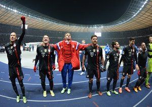 شادی بازیکنان بایرن|هرتابرلين 0 - 1 بایرن مونیخ / بوندسلیگا