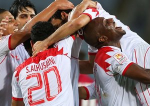 شادی بازیکنان بحرین|قطر 1 - 2 بحرین / جام ملت های آسیا 2015