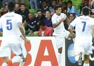 شادمانی بازیکنان ازبکستان|ازبکستان 3 - 1 عربستان / جام ملت های آسیا 2015