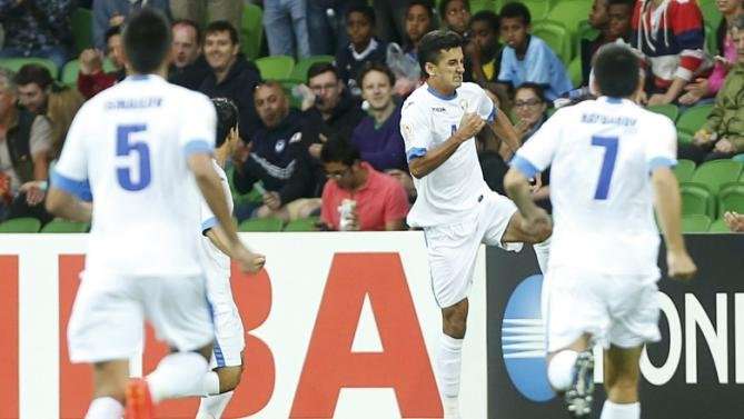 شادمانی بازیکنان ازبکستان