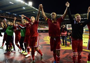 شادی بازیکنان بلژیک